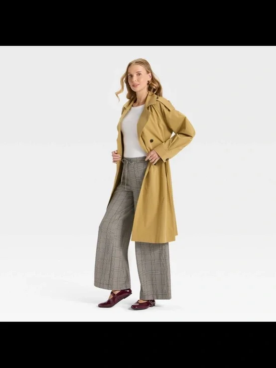 A New Day Classic Double-Breasted Trench Coat L NWOT - Picture 3 of 3